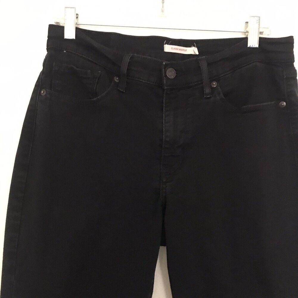 Levis Black Classic Bootcut Western Cowgirl Mid Rise Denim Jeans - 10 - Picture 2 of 9